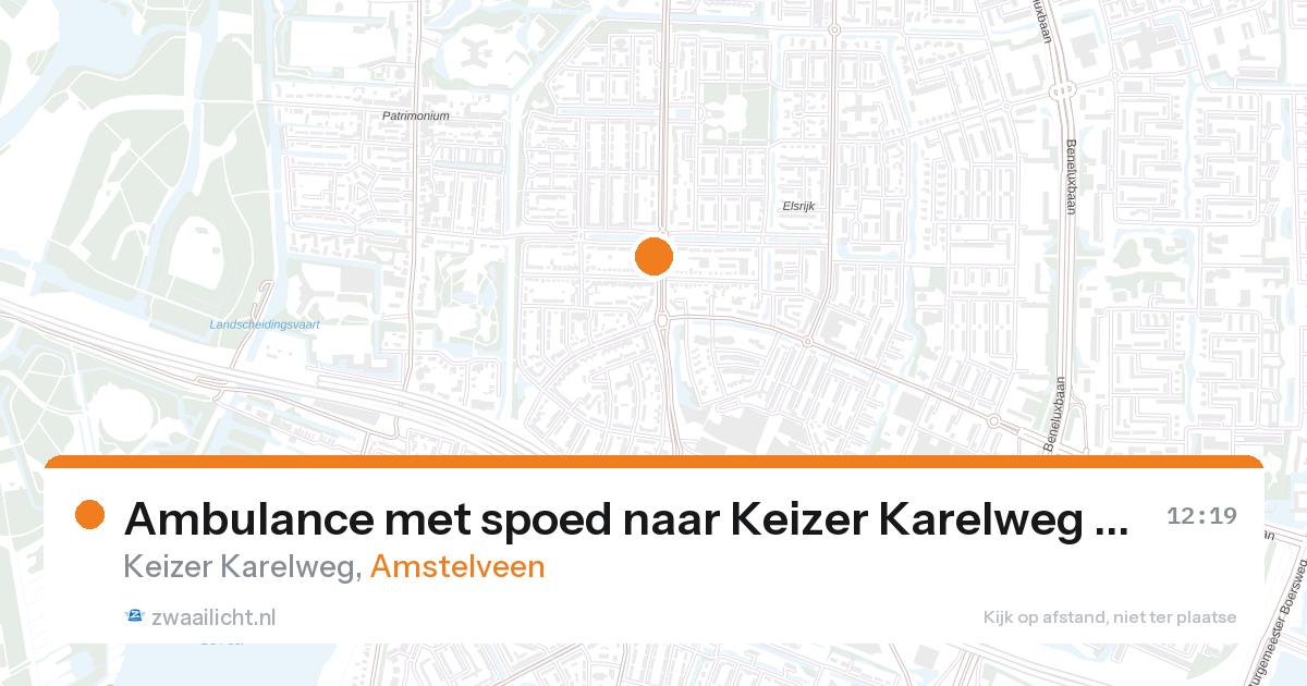 Ambulance met spoed naar Keizer Karelweg in Amstelveen — 28 aug 2026