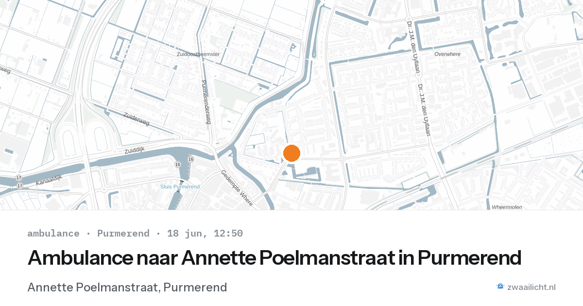 Ambulance naar Annette Poelmanstraat in Purmerend — 18 jun 2026