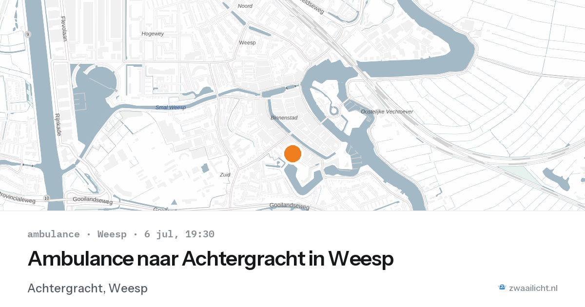 Ambulance naar Achtergracht in Weesp — 6 jul 2026
