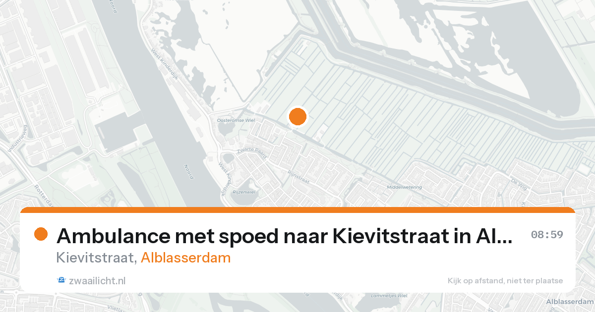 Ambulance met spoed naar Kievitstraat in Alblasserdam — 24 aug 2026
