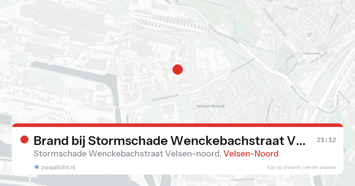 Brand bij Stormschade Wenckebachstraat Velsen-noord in Velsen-Noord — 20 aug 2026