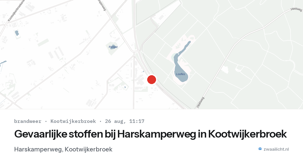 Gevaarlijke stoffen bij Harskamperweg in Kootwijkerbroek — 26 aug 2026