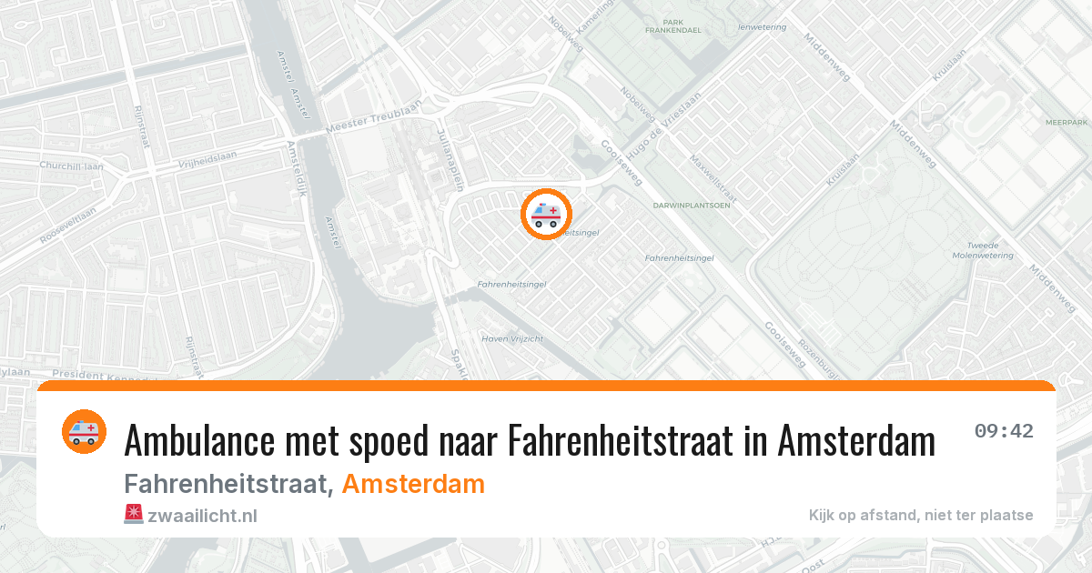 Ambulance met spoed naar Fahrenheitstraat in Amsterdam — 16 mei 2026