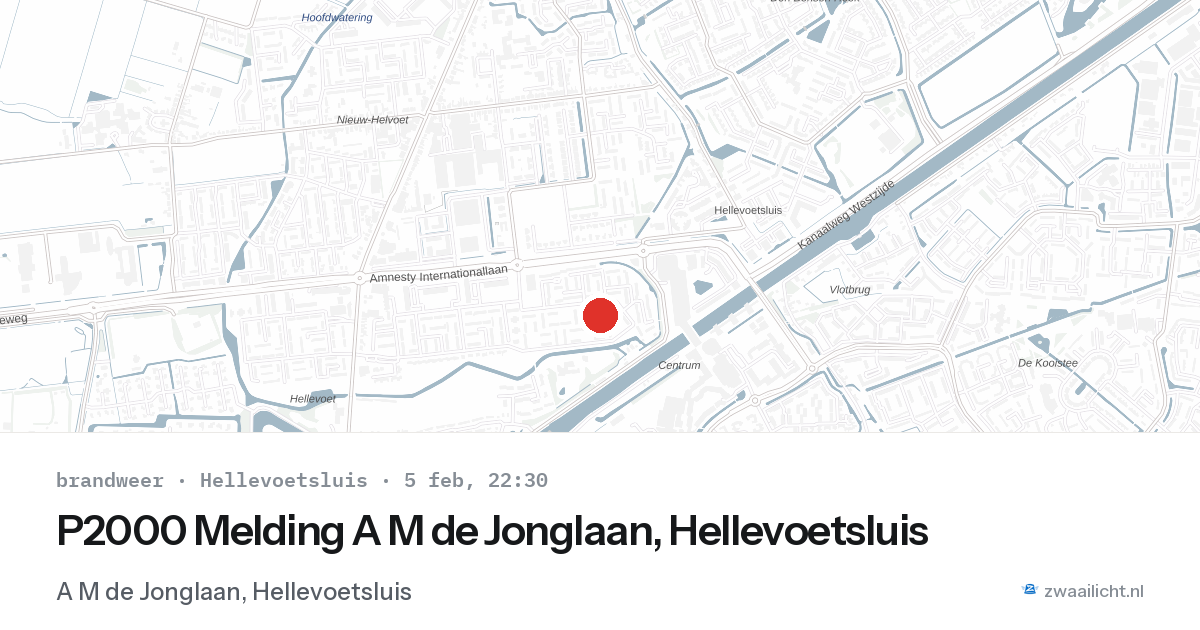 P2000 Melding A M de Jonglaan, Hellevoetsluis — 5 feb 2026