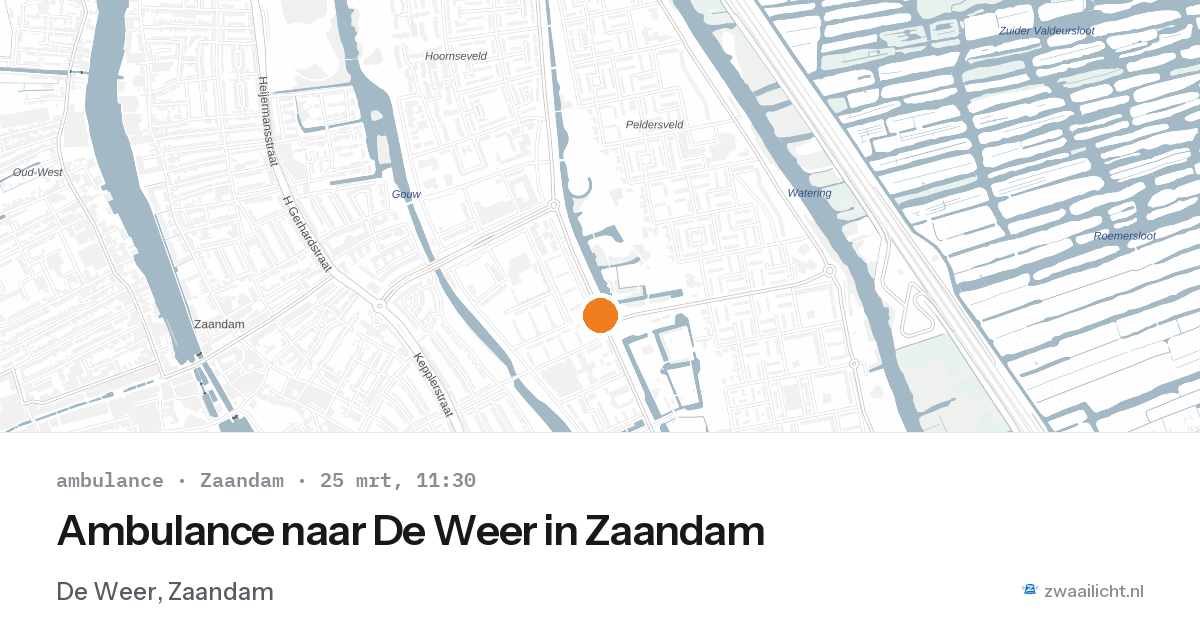 Ambulance naar De Weer in Zaandam — 25 mrt 2026