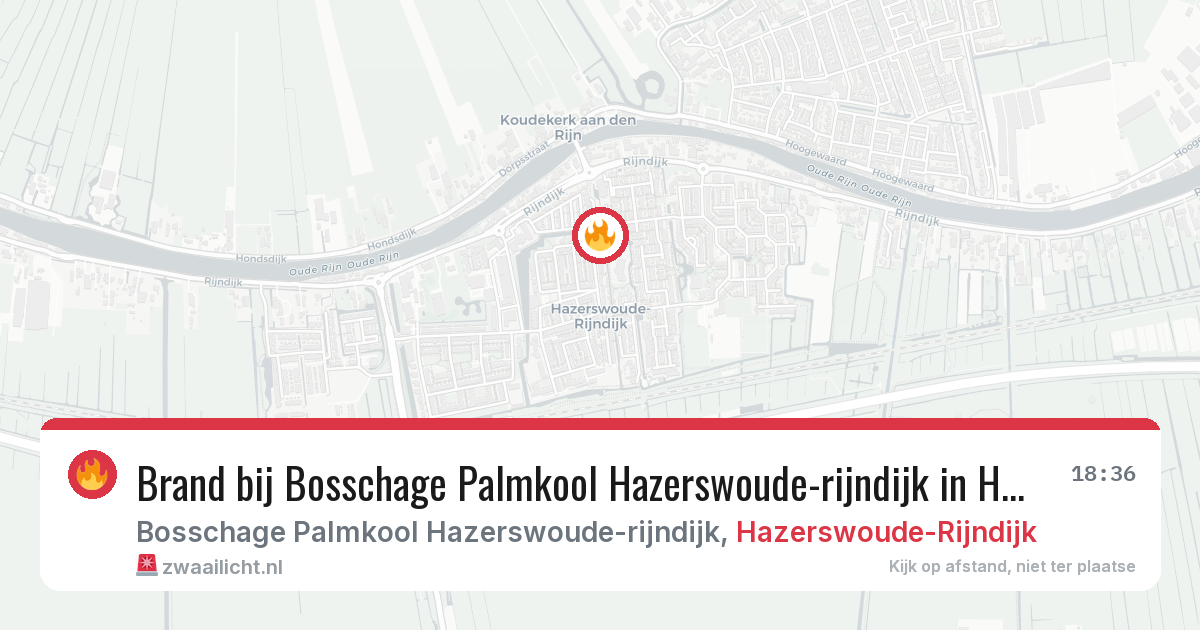 Brand bij Bosschage Palmkool Hazerswoude-rijndijk in Hazerswoude-Rijndijk — 29 jan 2026
