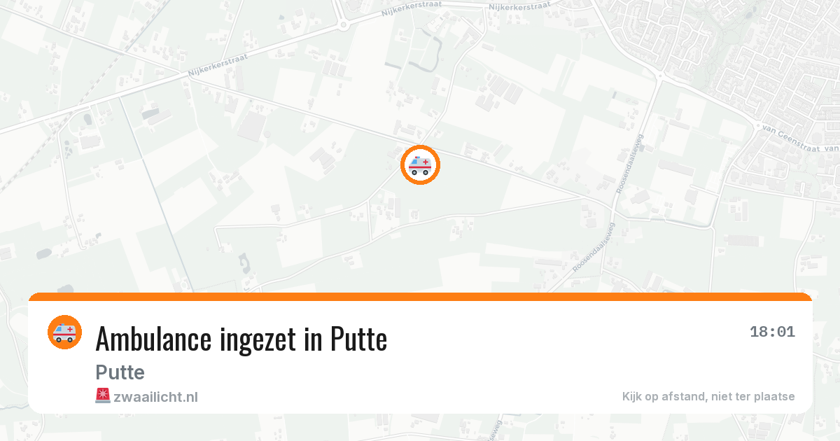 Ambulance ingezet in Putte — 26 mrt 2026