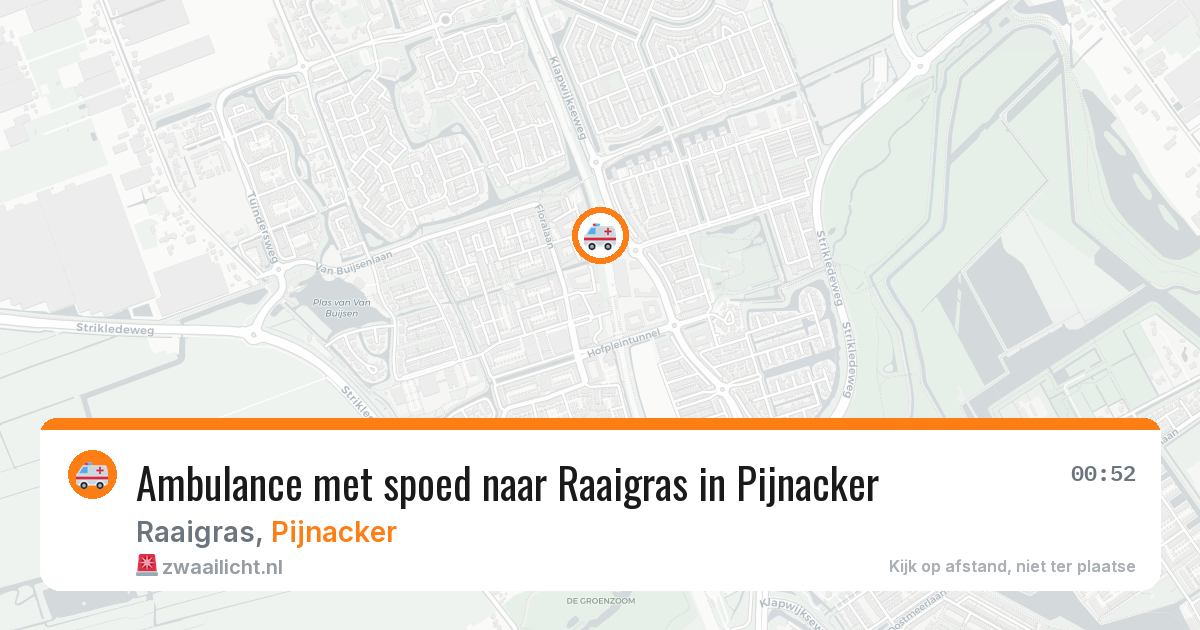 Ambulance met spoed naar Raaigras in Pijnacker — 1 aug 2026