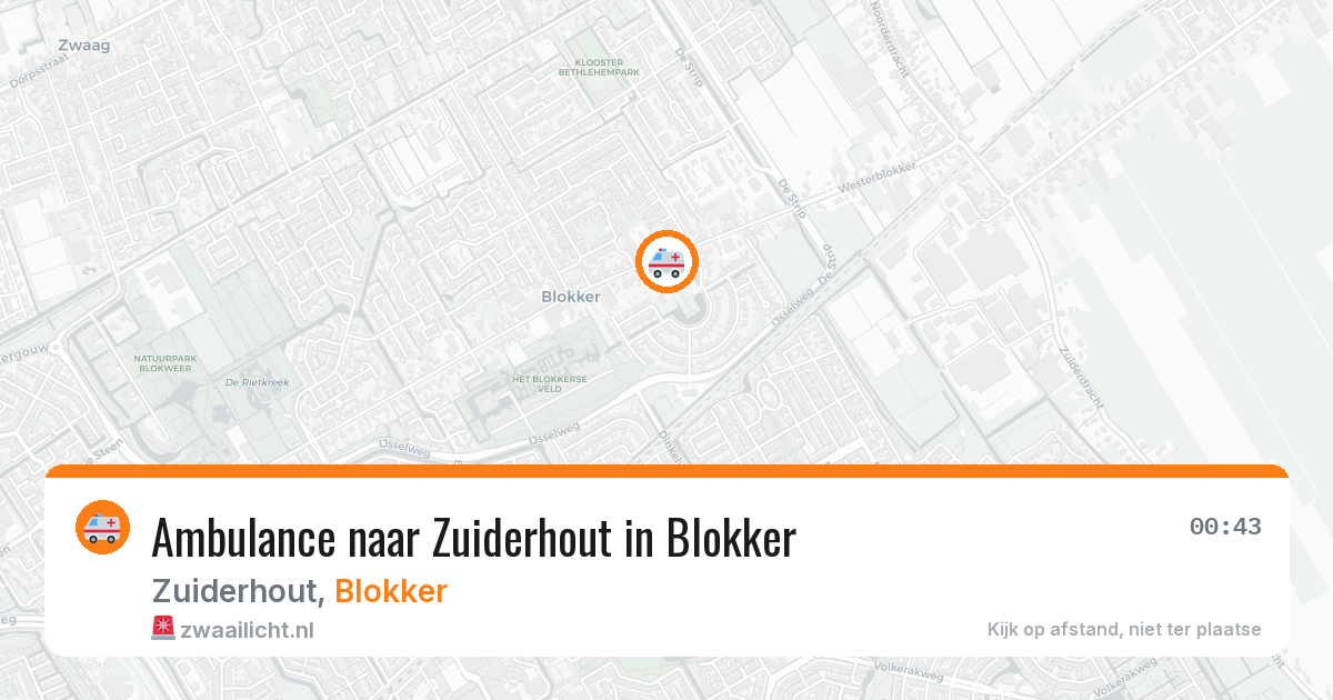Ambulance naar Zuiderhout in Blokker — 8 aug 2026