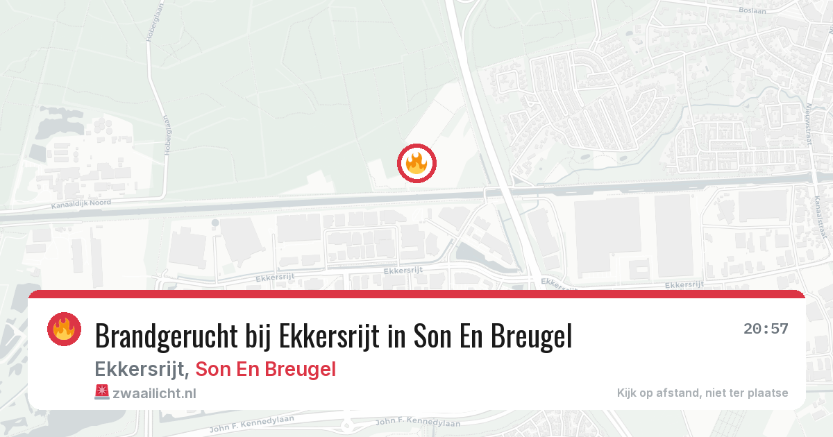 Brandgerucht bij Ekkersrijt in Son En Breugel — 22 jul 2026