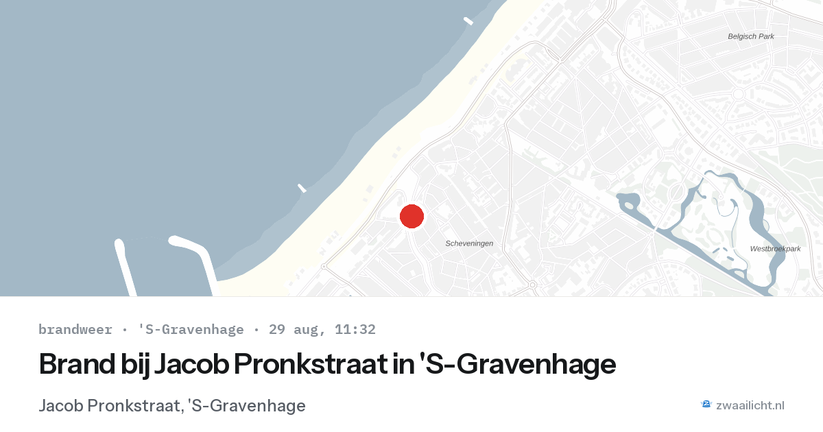 Brand bij Jacob Pronkstraat in 'S-Gravenhage — 29 aug 2026
