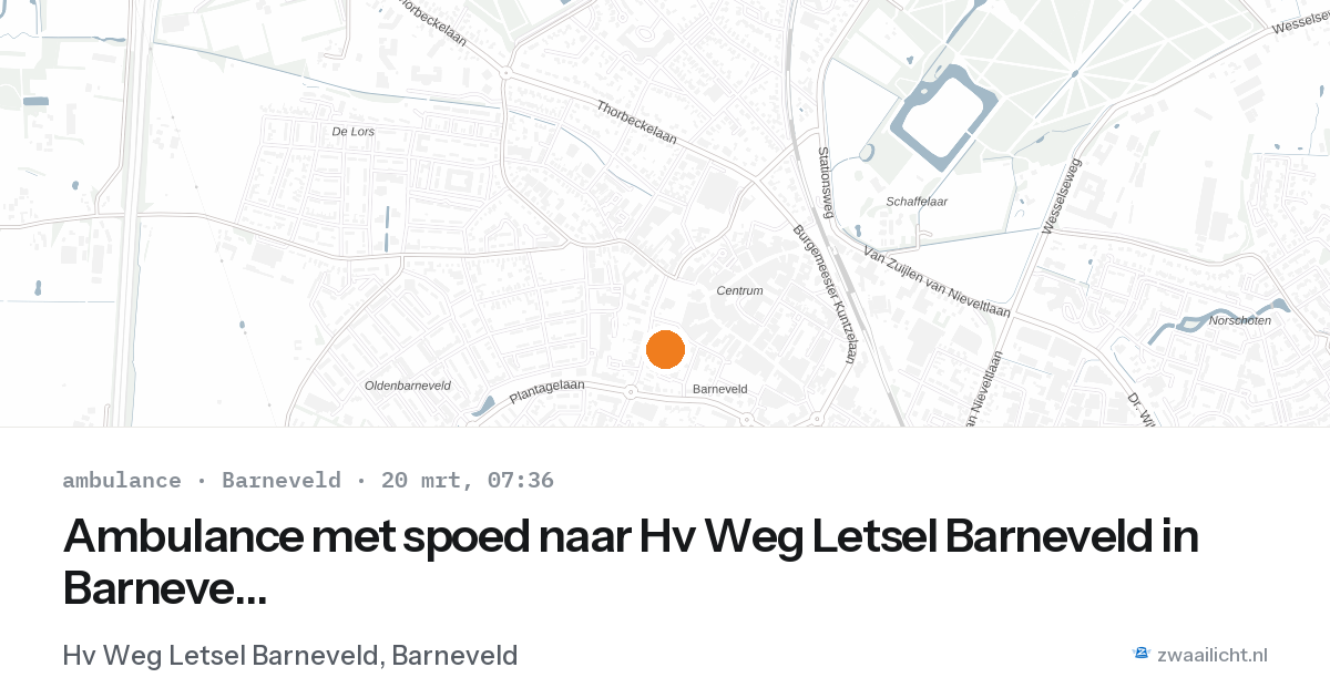 Ambulance met spoed naar Hv Weg Letsel Barneveld in Barneveld — 20 mrt 2026