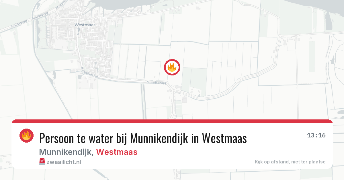 Persoon te water bij Munnikendijk in Westmaas — 11 jul 2026