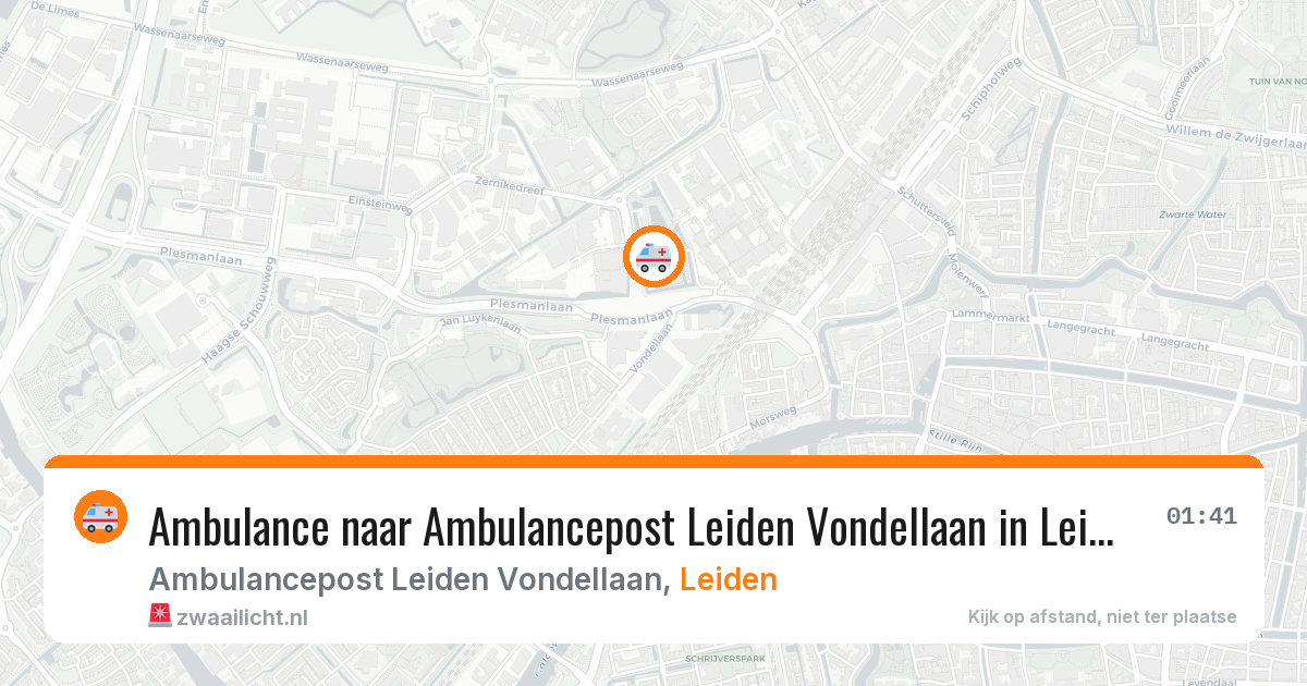 Ambulance naar Ambulancepost Leiden Vondellaan in Leiden — 9 feb 2026
