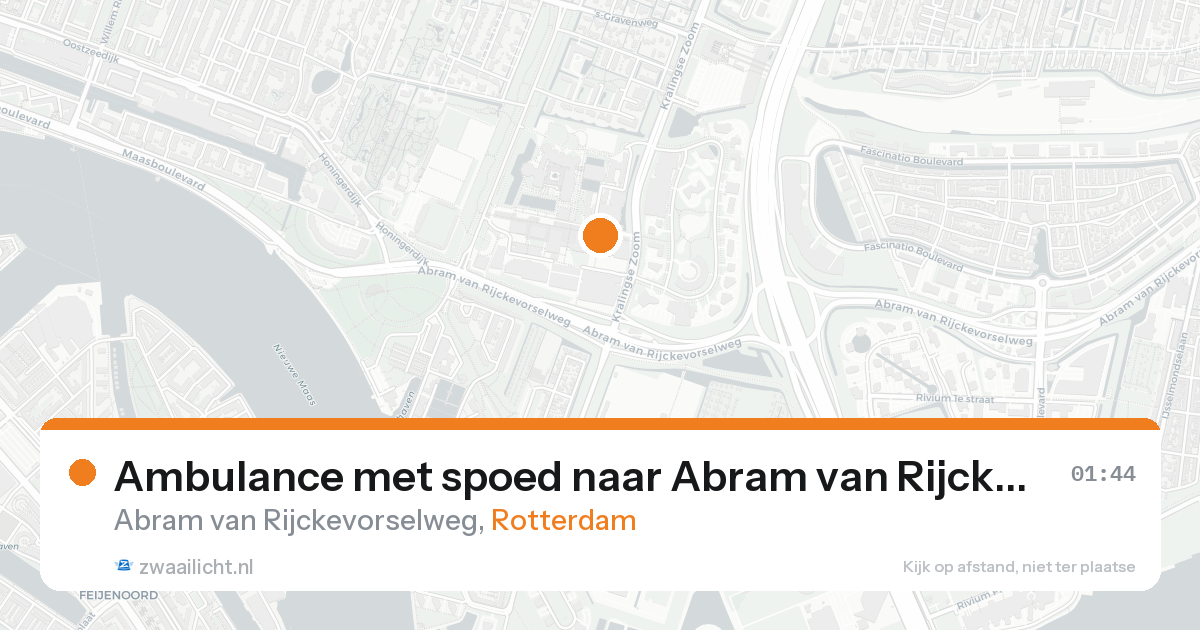 Ambulance met spoed naar Abram van Rijckevorselweg in Rotterdam — 17 aug 2026