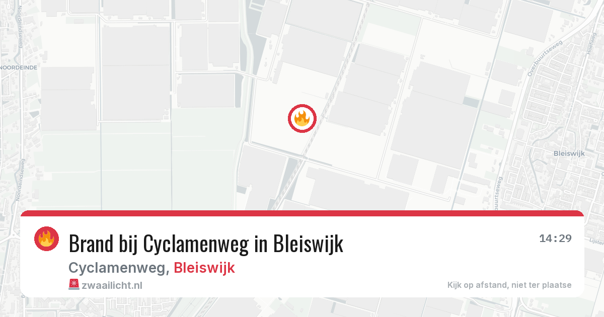 Brand bij Cyclamenweg in Bleiswijk — 31 mei 2026