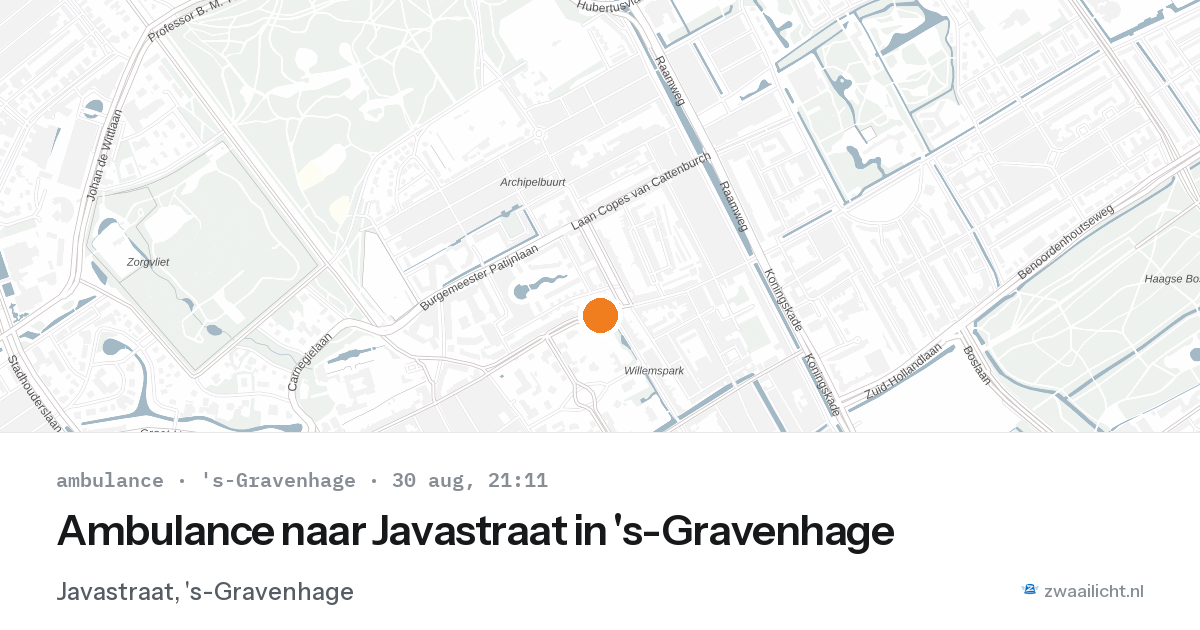 Ambulance naar Javastraat in 's-Gravenhage — 30 aug 2026