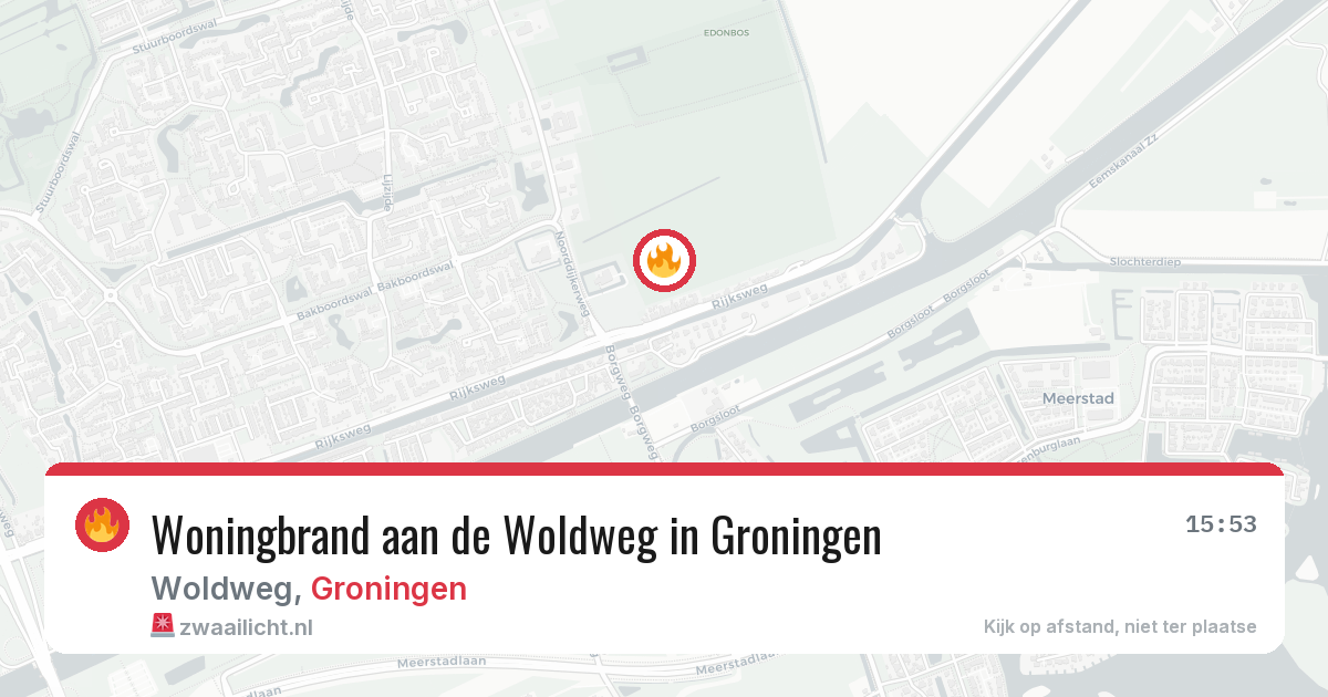 Woningbrand aan de Woldweg in Groningen — 25 jun 2026