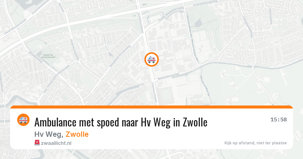 Ambulance met spoed naar Hv Weg in Zwolle — 10 aug 2026