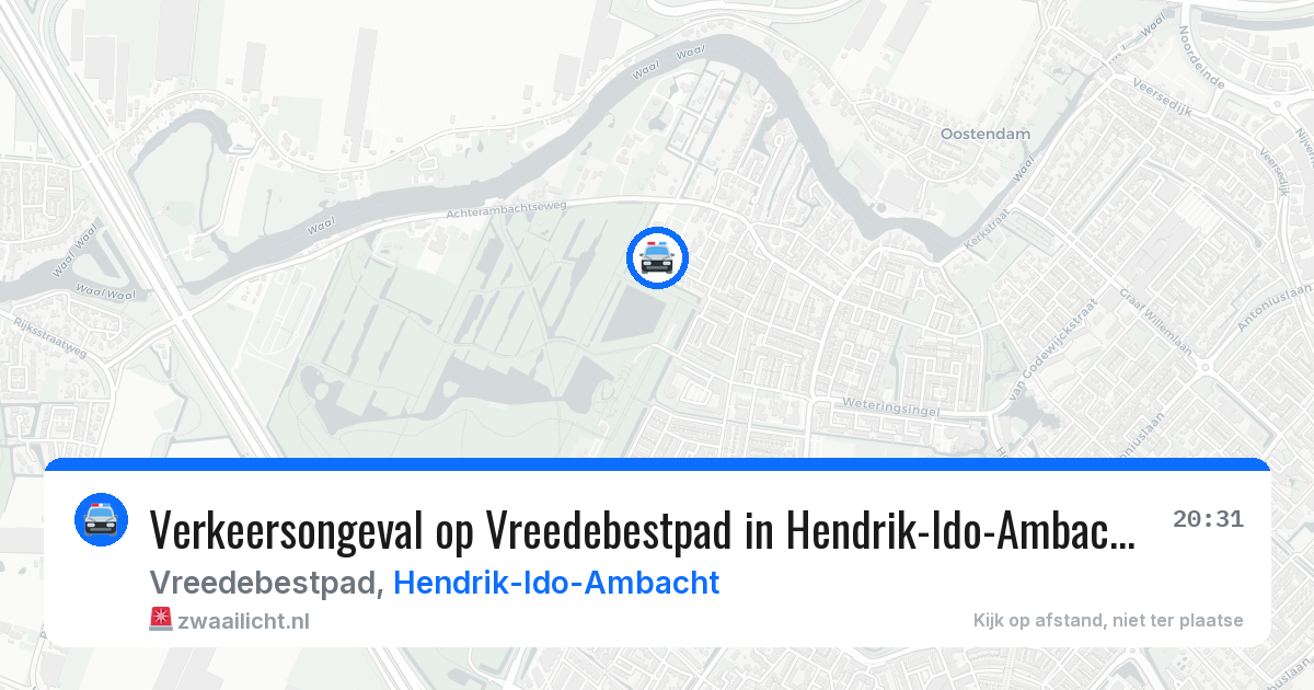Verkeersongeval op Vreedebestpad in Hendrik-Ido-Ambacht — 26 mei 2026