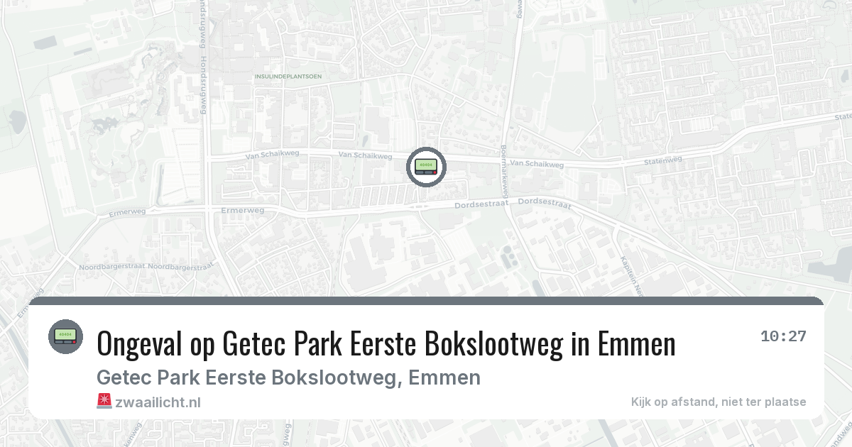Ongeval op Getec Park Eerste Bokslootweg in Emmen — 30 jan 2026