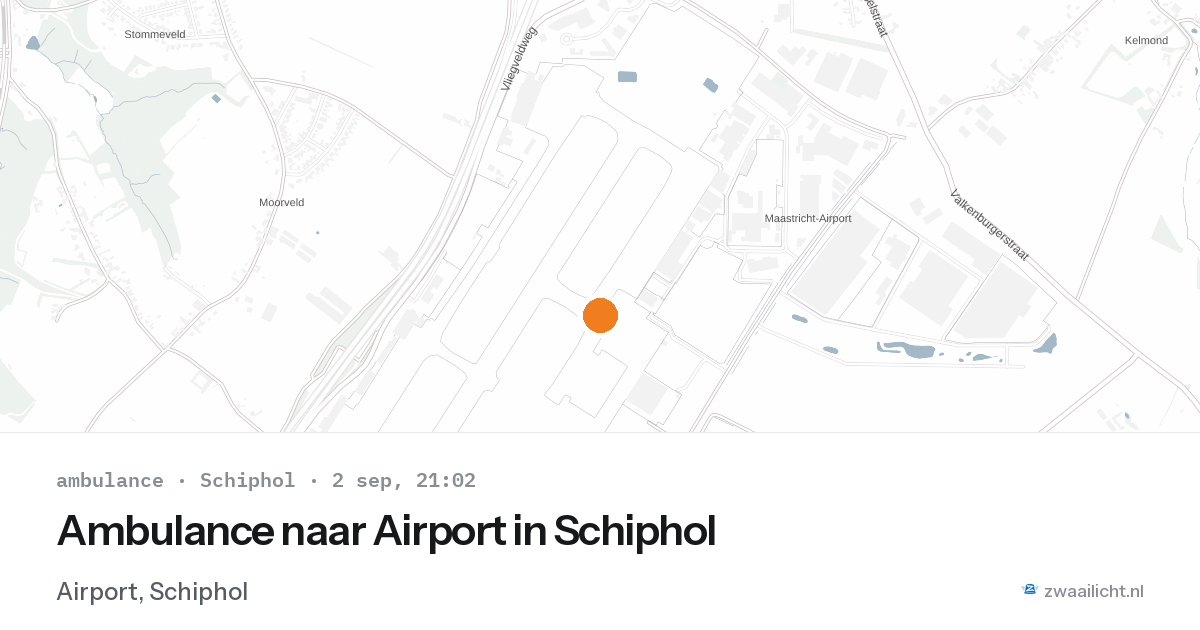 Ambulance naar Airport in Schiphol — 2 sep 2026