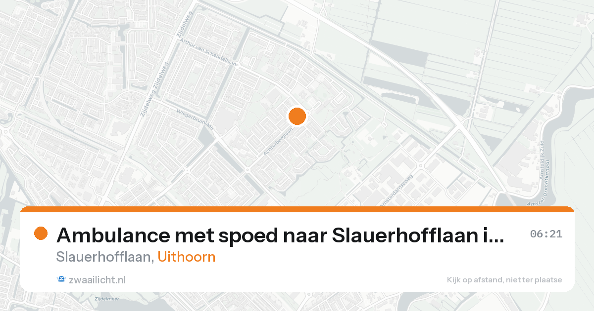 Ambulance met spoed naar Slauerhofflaan in Uithoorn — 26 aug 2026