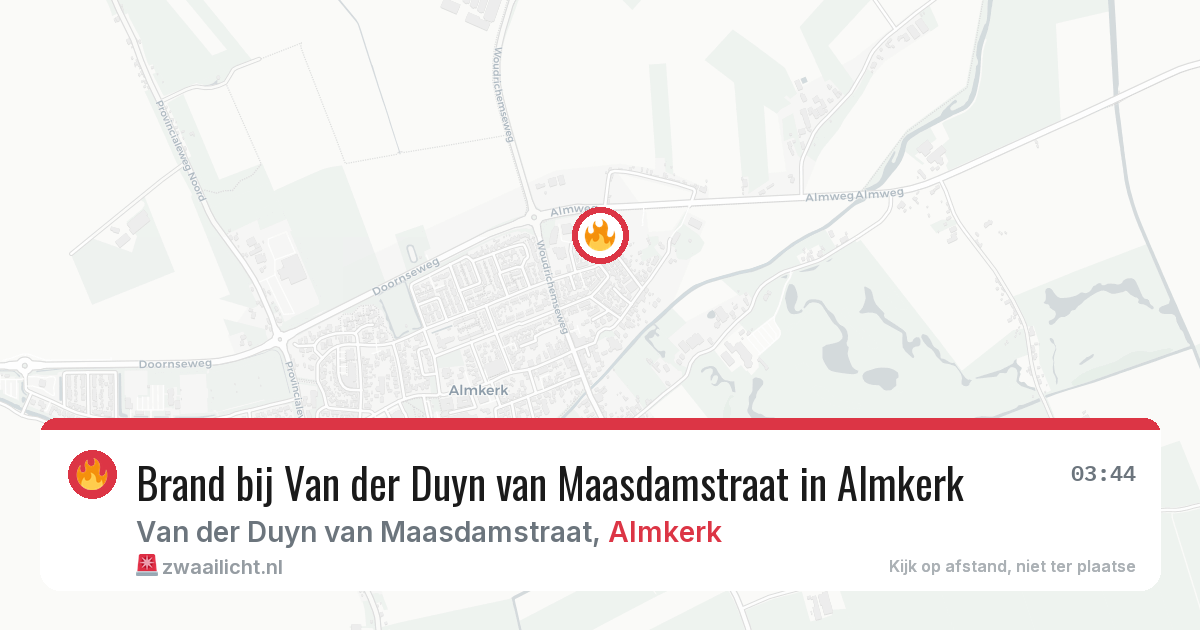 Brand bij Van der Duyn van Maasdamstraat in Almkerk — 7 jun 2026