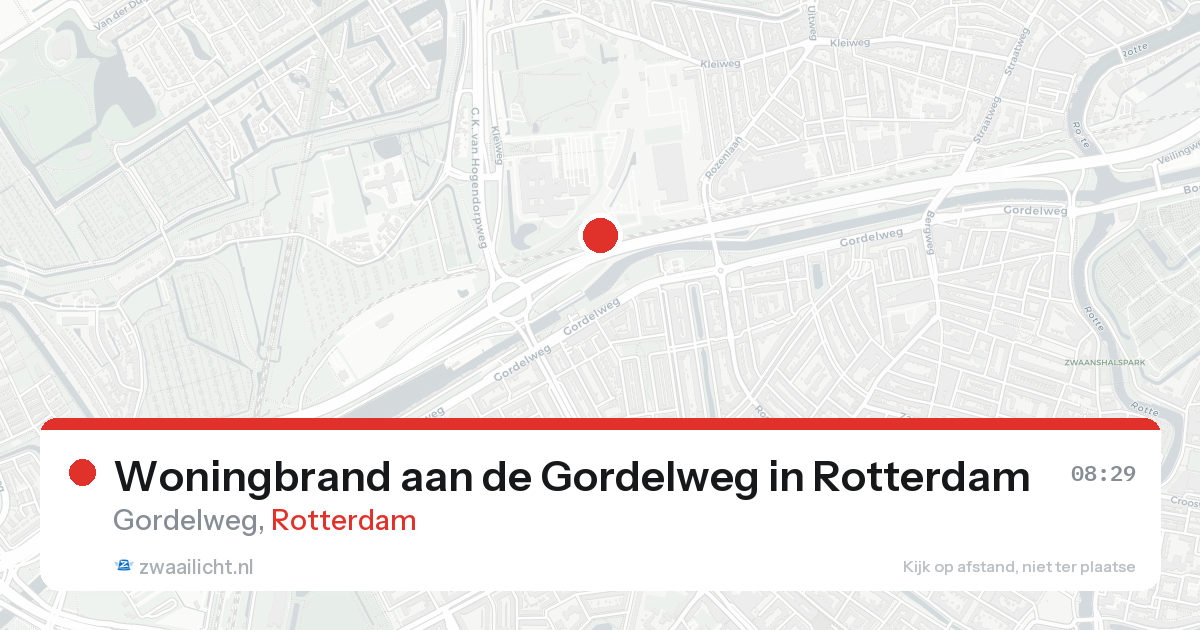 Woningbrand aan de Gordelweg in Rotterdam — 24 aug 2026