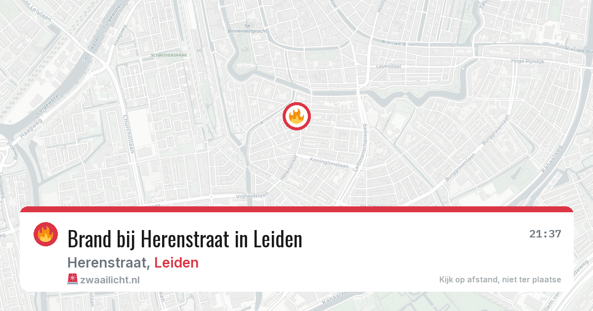 Brand bij Herenstraat in Leiden — 14 mei 2026