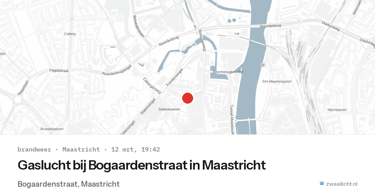Gaslucht bij Bogaardenstraat in Maastricht — 12 mrt 2026