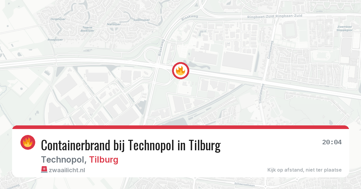 Containerbrand bij Technopol in Tilburg — 20 jun 2026