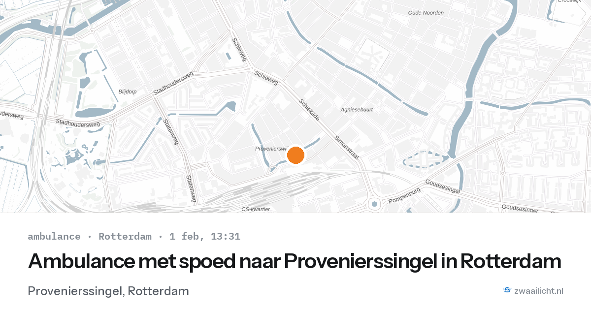 Ambulance met spoed naar Provenierssingel in Rotterdam — 1 feb 2026