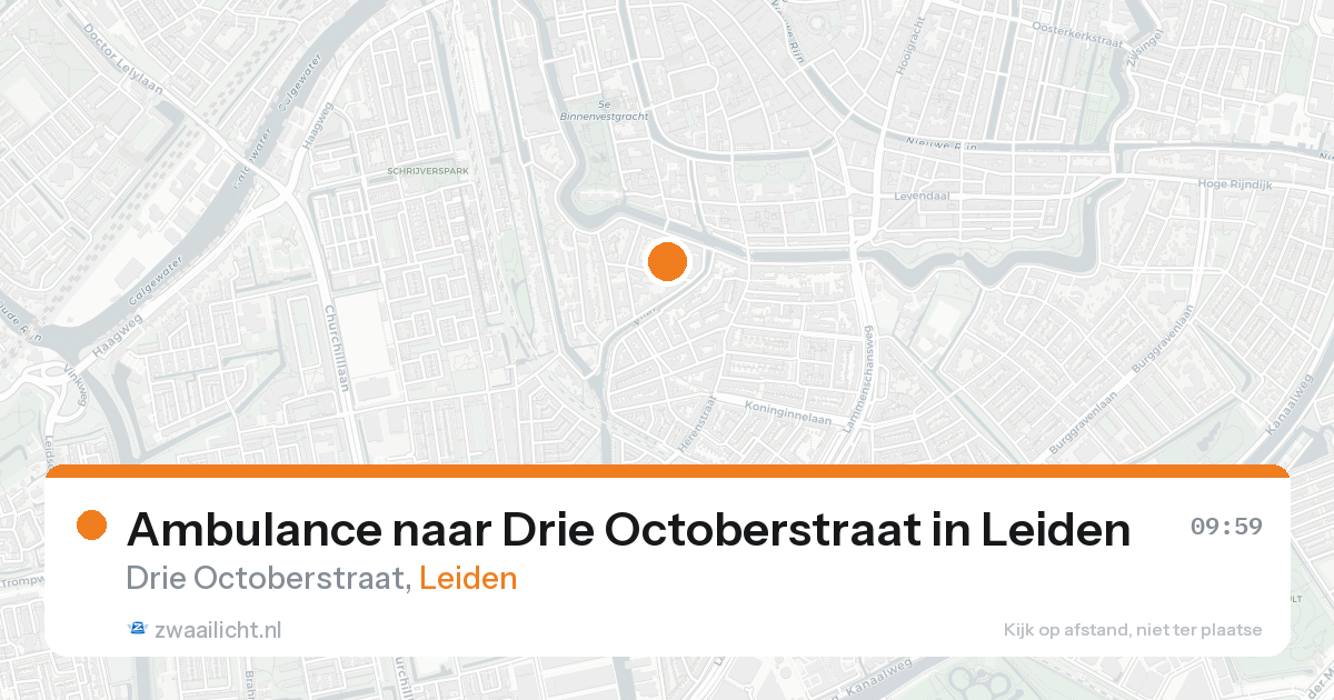 Ambulance naar Drie Octoberstraat in Leiden — 24 aug 2026