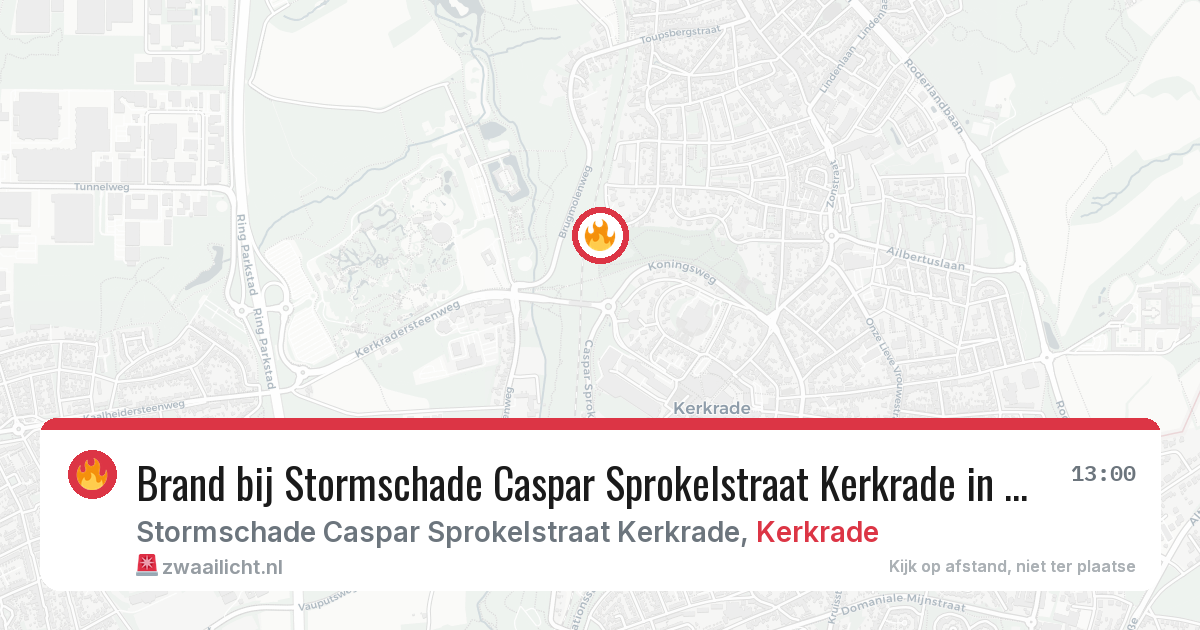 Brand bij Stormschade Caspar Sprokelstraat Kerkrade in Kerkrade — 21 jun 2026