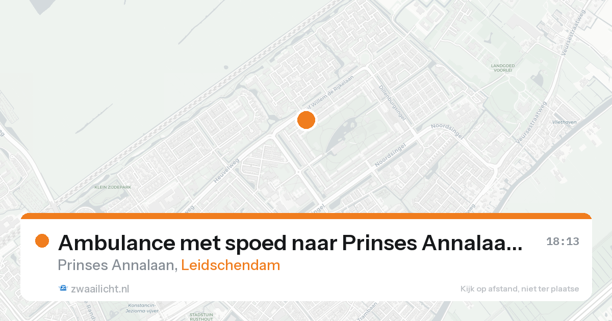 Ambulance met spoed naar Prinses Annalaan in Leidschendam — 16 aug 2026