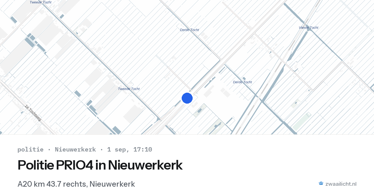 Politie PRIO4 in Nieuwerkerk — 1 sep 2026 | 🚨 Zwaailicht.nl