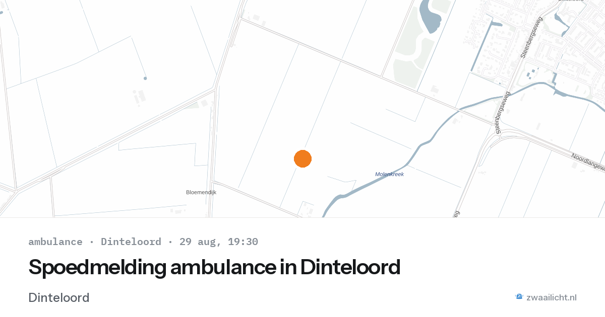 Spoedmelding ambulance in Dinteloord — 29 aug 2026