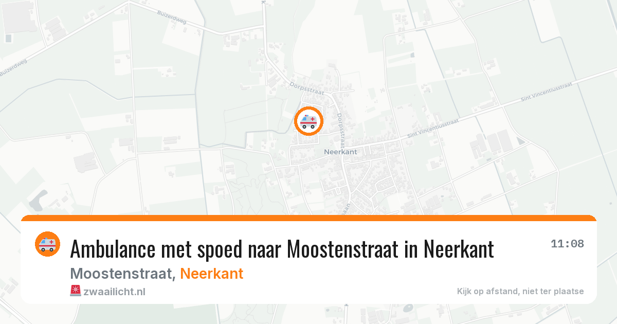 Ambulance met spoed naar Moostenstraat in Neerkant — 22 jul 2026