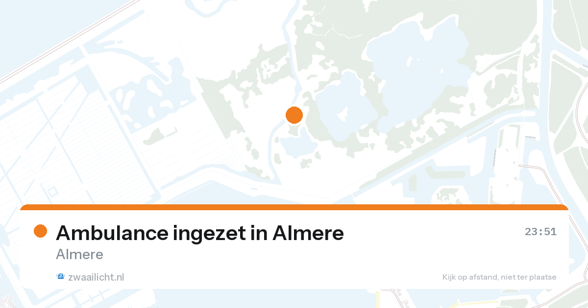 Ambulance ingezet in Almere — 26 aug 2026