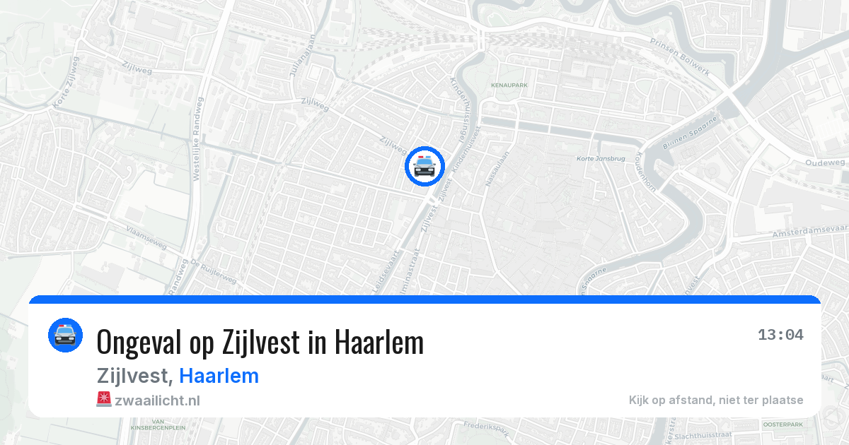 Ongeval op Zijlvest in Haarlem — 10 aug 2026