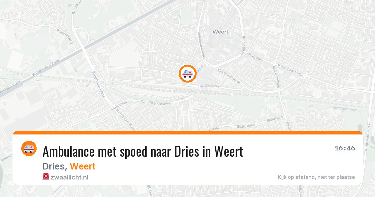 Ambulance met spoed naar Dries in Weert — 23 apr 2026