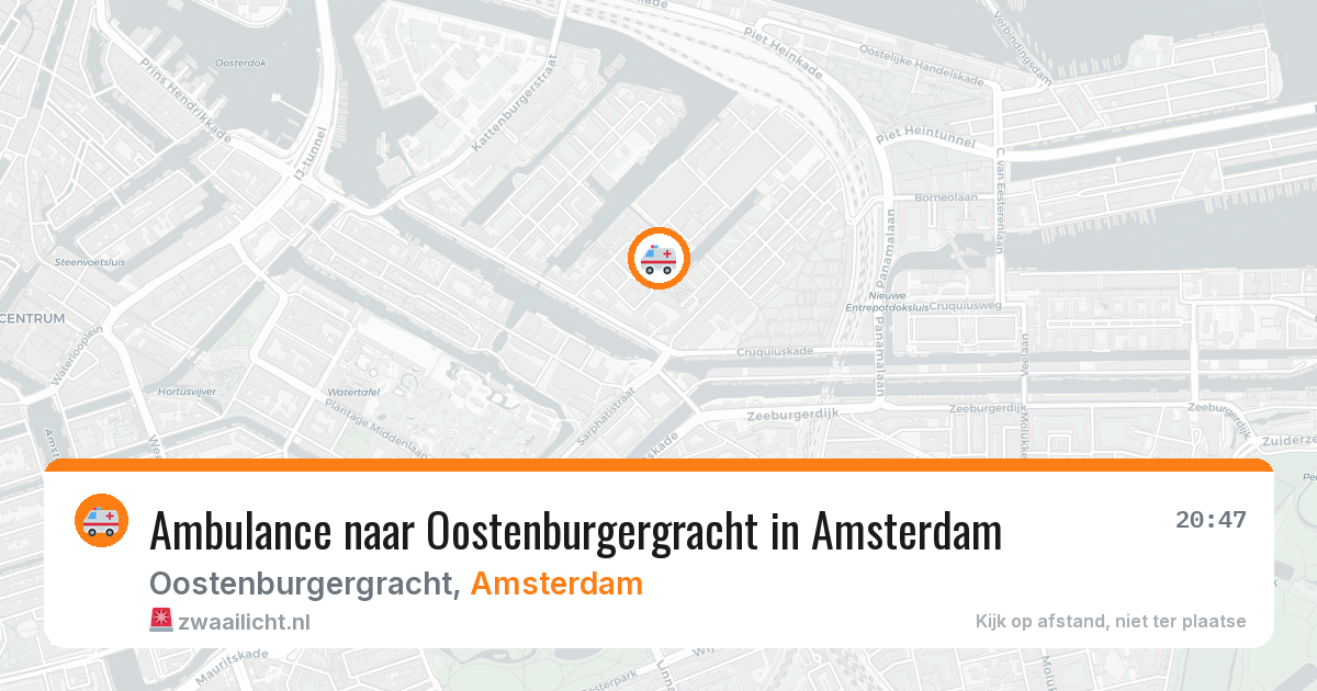 Ambulance naar Oostenburgergracht in Amsterdam — 10 jun 2026