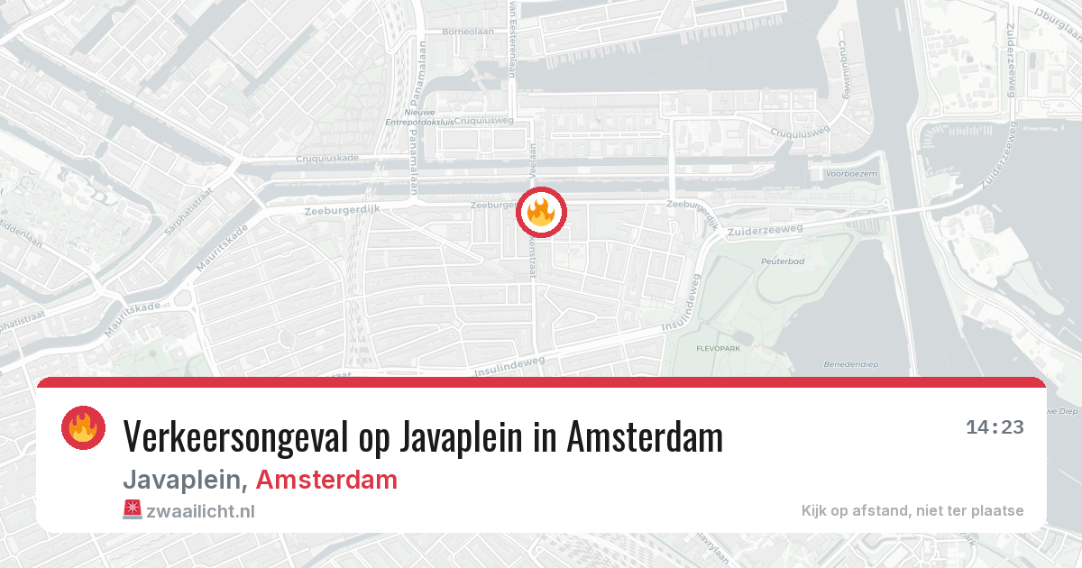Verkeersongeval op Javaplein in Amsterdam — 4 apr 2026