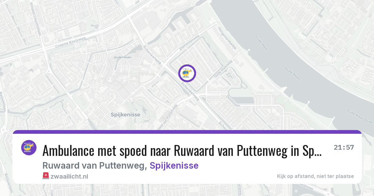 Ambulance met spoed naar Ruwaard van Puttenweg in Spijkenisse — 1 aug 2026