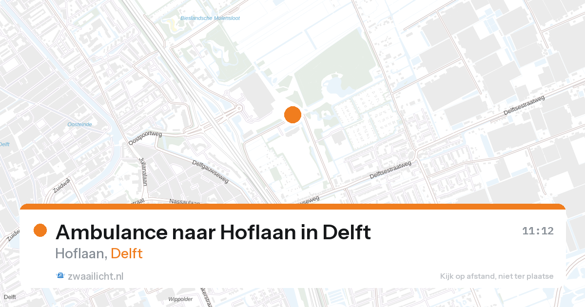 Ambulance naar Hoflaan in Delft — 28 aug 2026