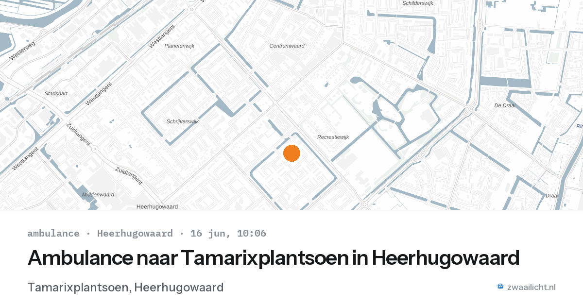 Ambulance naar Tamarixplantsoen in Heerhugowaard — 16 jun 2026