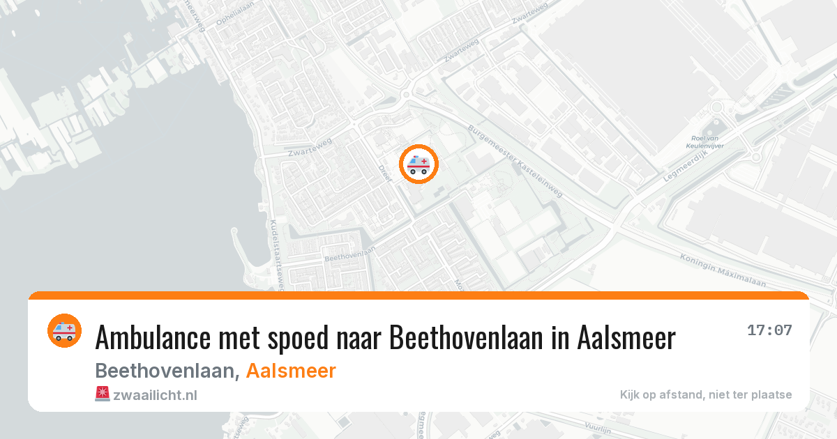 Ambulance met spoed naar Beethovenlaan in Aalsmeer — 13 aug 2026