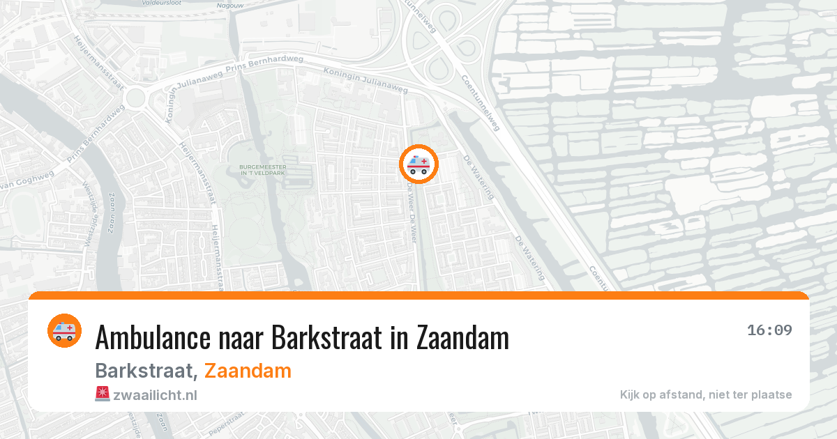 Ambulance naar Barkstraat in Zaandam — 8 aug 2026