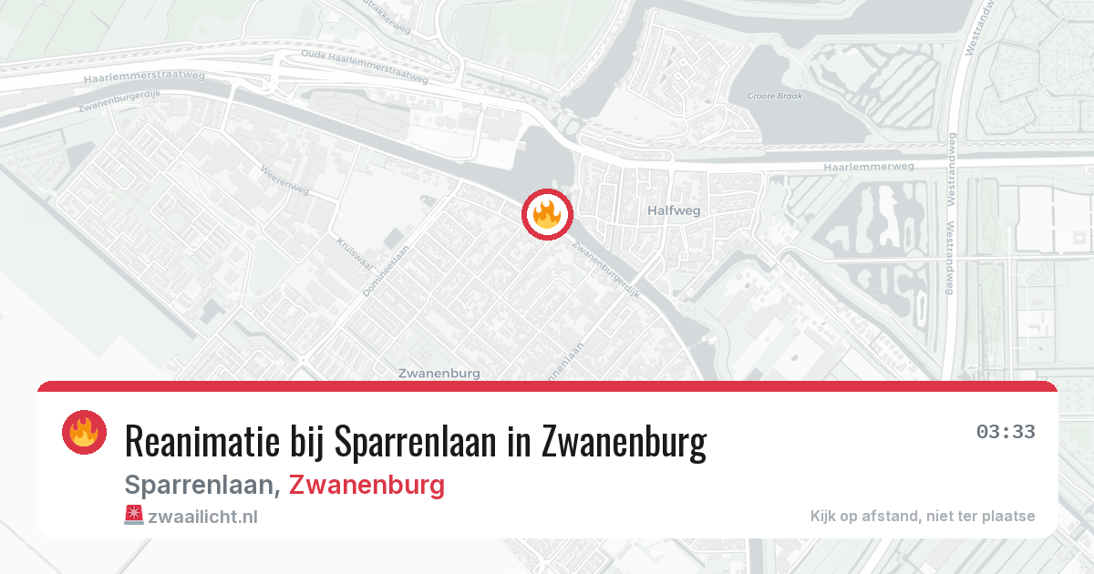 Reanimatie bij Sparrenlaan in Zwanenburg — 4 mei 2026